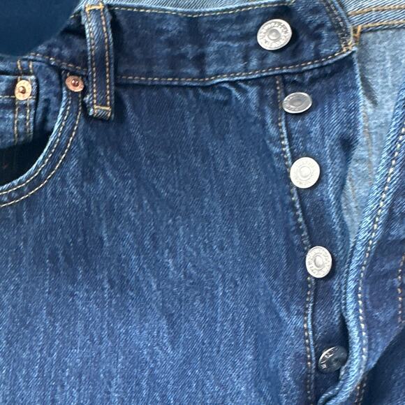 Levi's 501 Button Fly Jeans Mens 36x30 Classic Denim Streetwear Button Fly Retro - Picture 3 of 14